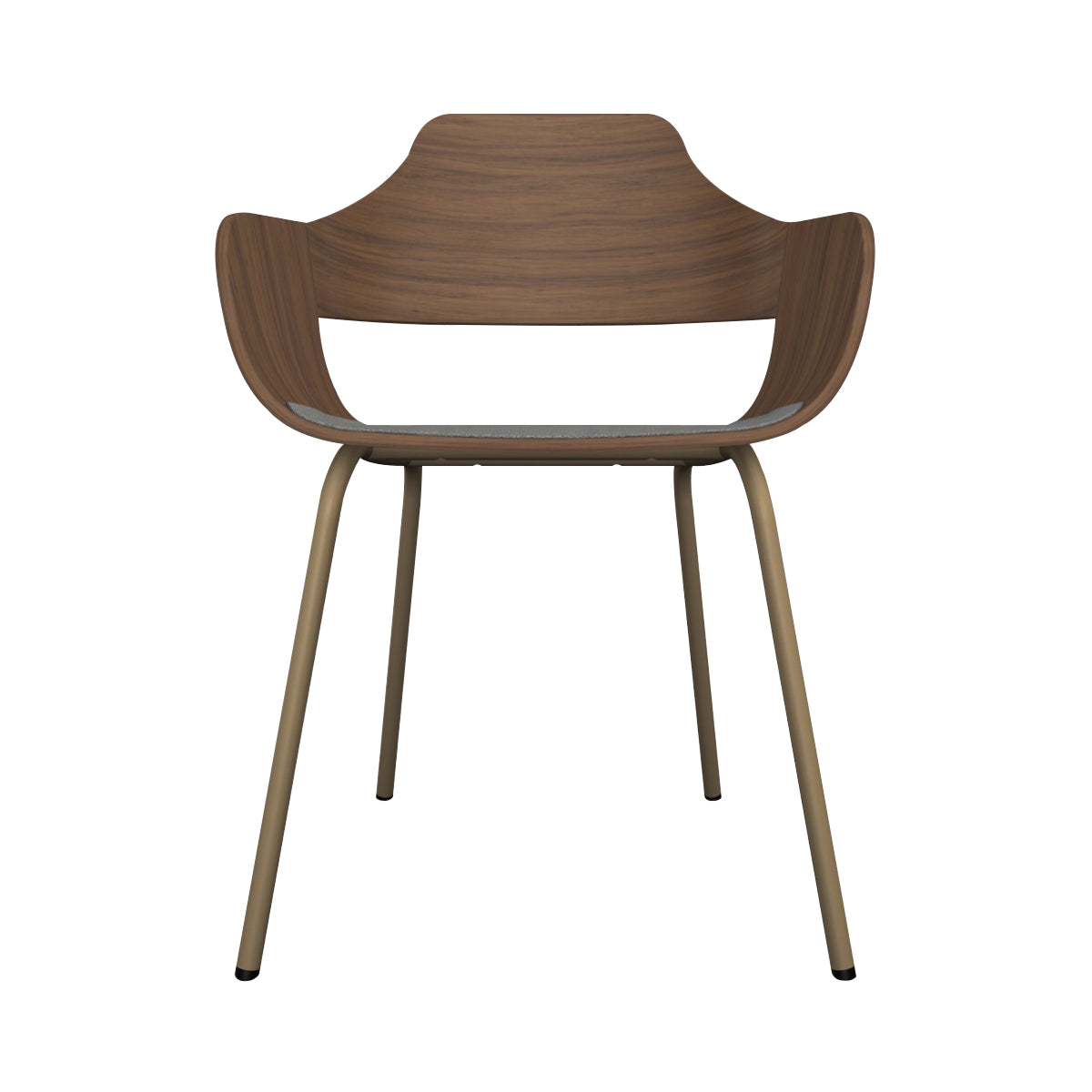 Showtime Chair with Metal Base: Seat Upholstered + Beige