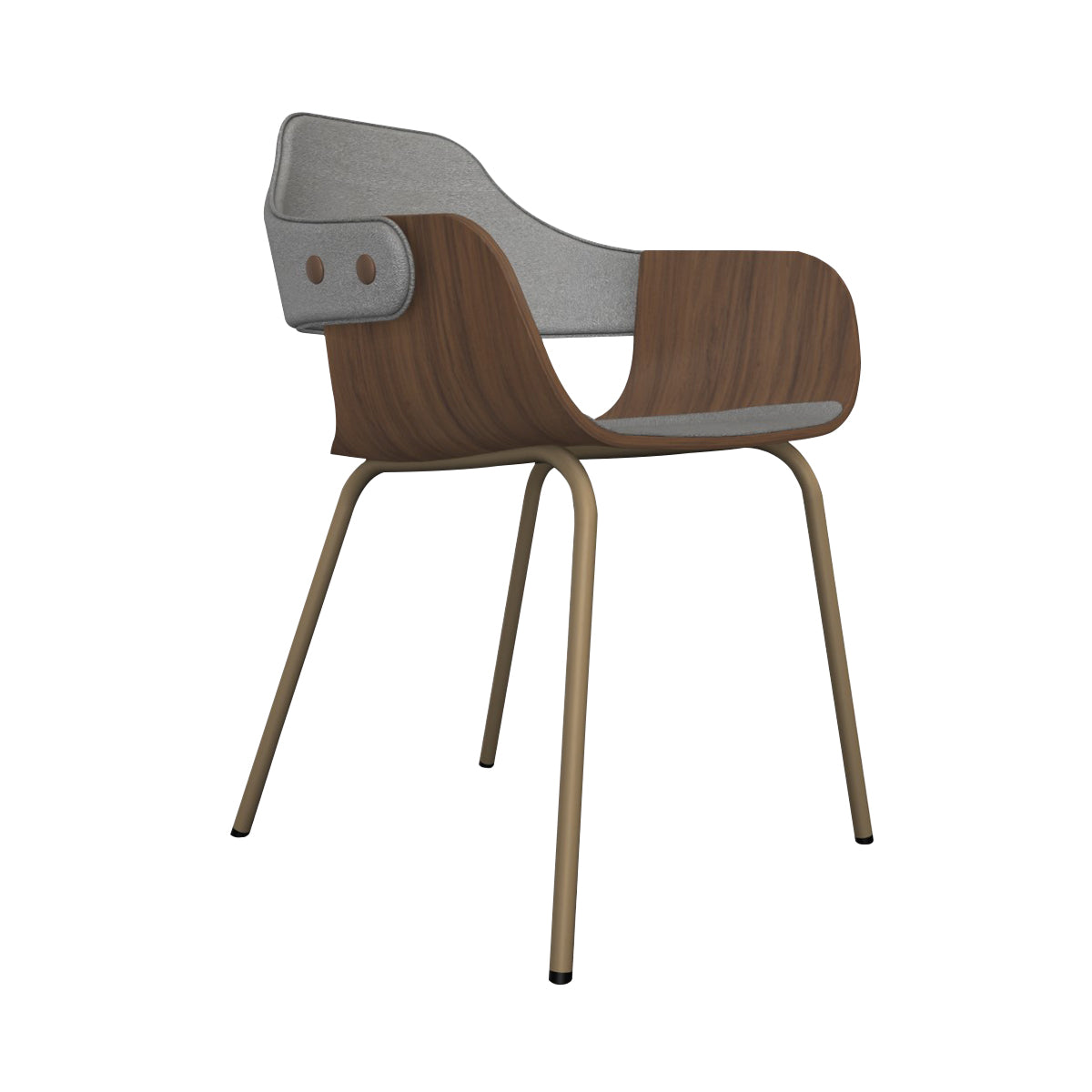 Showtime Chair with Metal Base: Seat + Backrest Upholstered + Beige