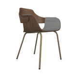 Showtime Chair with Metal Base: Interior Seat + Armrest Upholstered + Beige