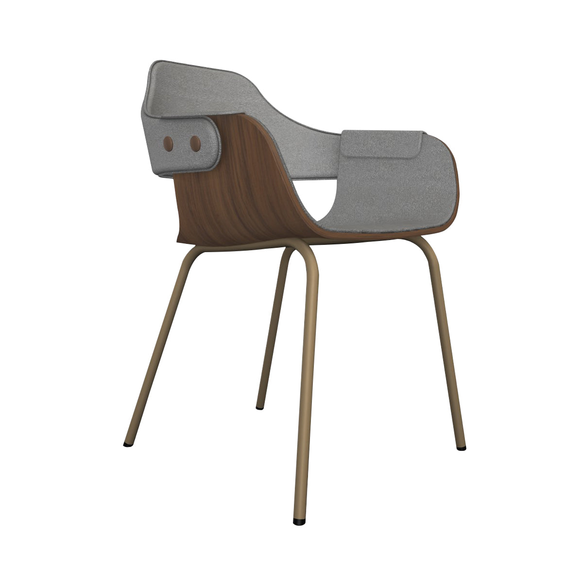 Showtime Chair with Metal Base: Full Upholstered + Beige