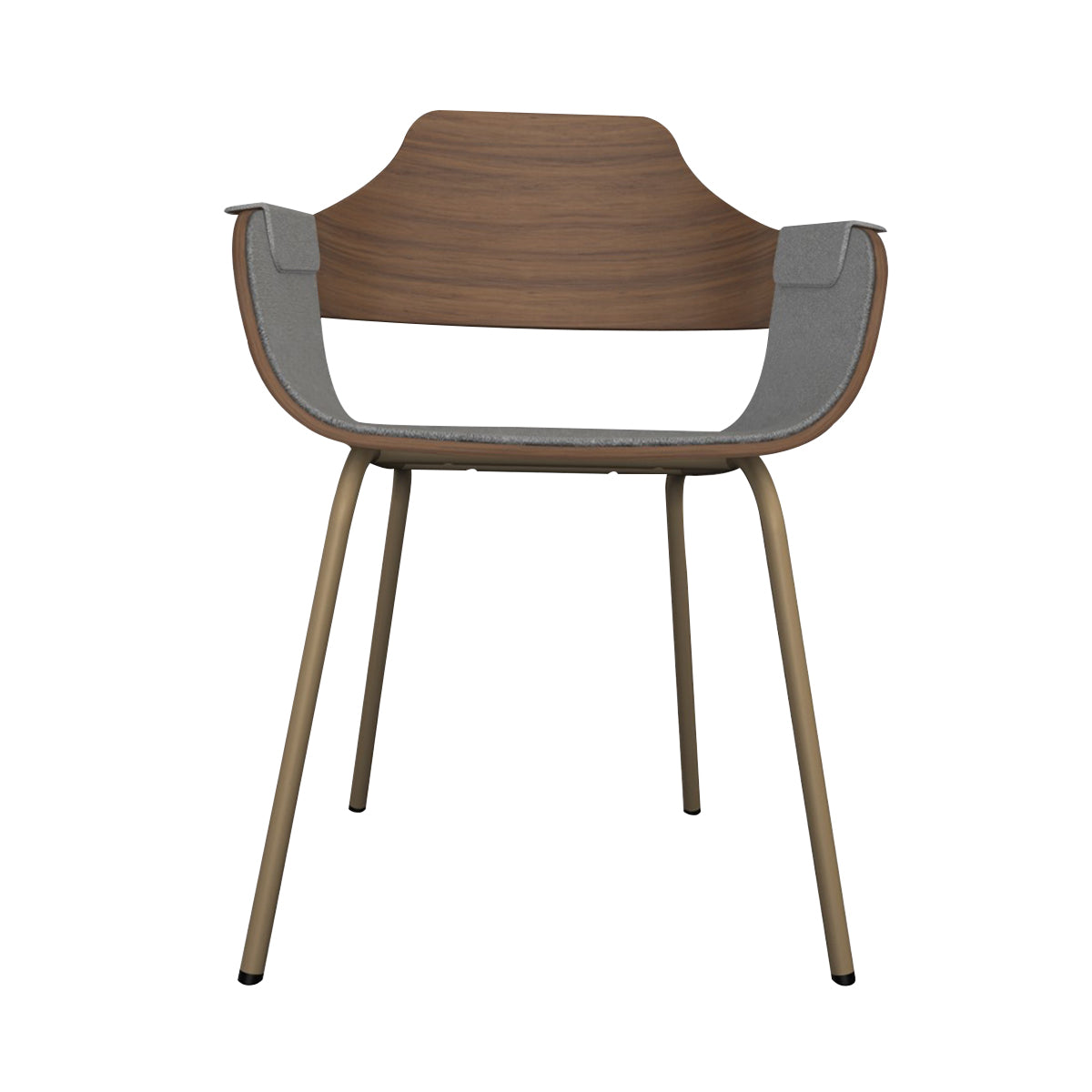 Showtime Chair with Metal Base: Interior Seat + Armrest Upholstered + Beige