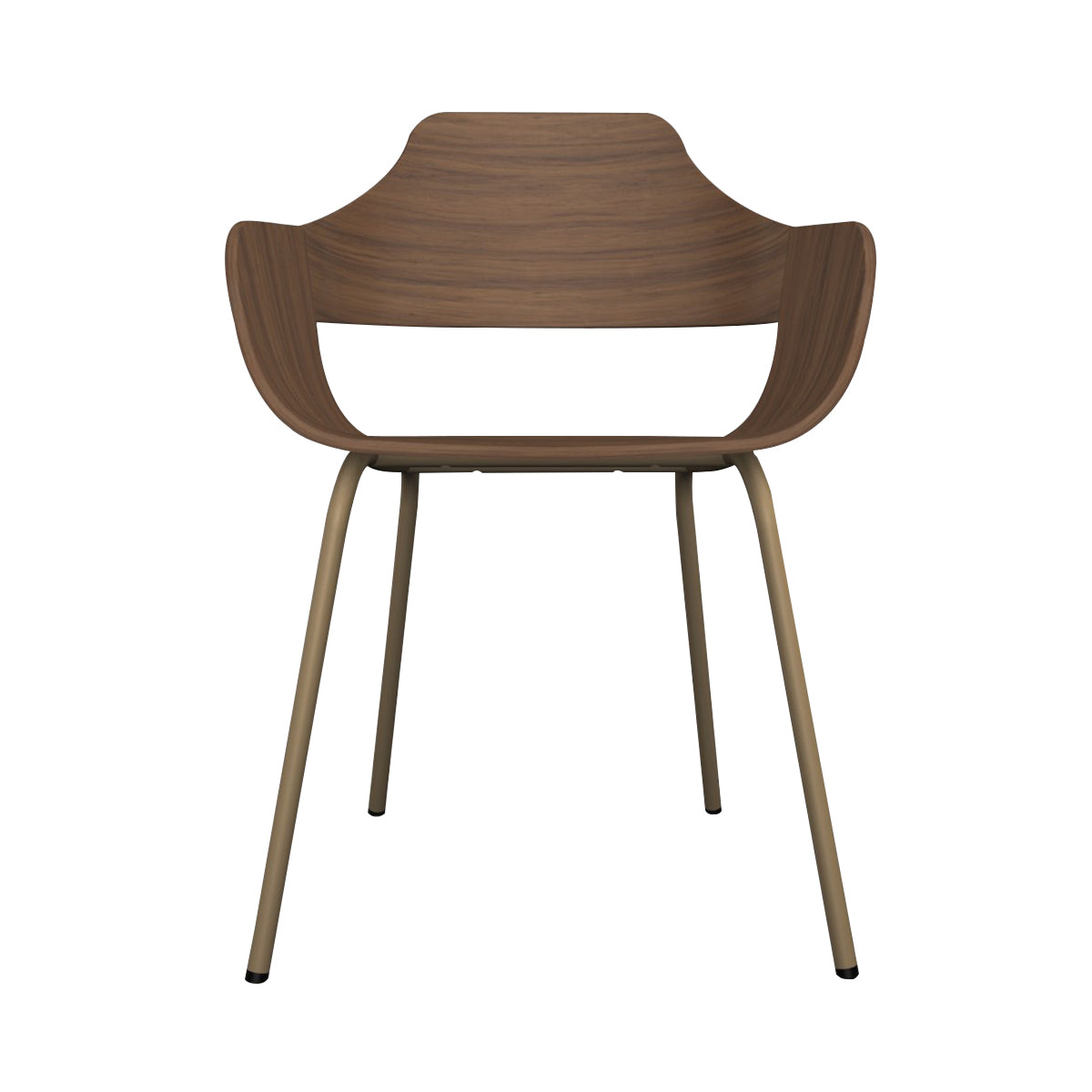 Showtime Chair with Metal Base: Walnut + Beige