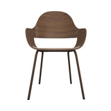 Showtime Nude Chair with Metal Base: Seat Upholstered + Walnut + Pale Brown