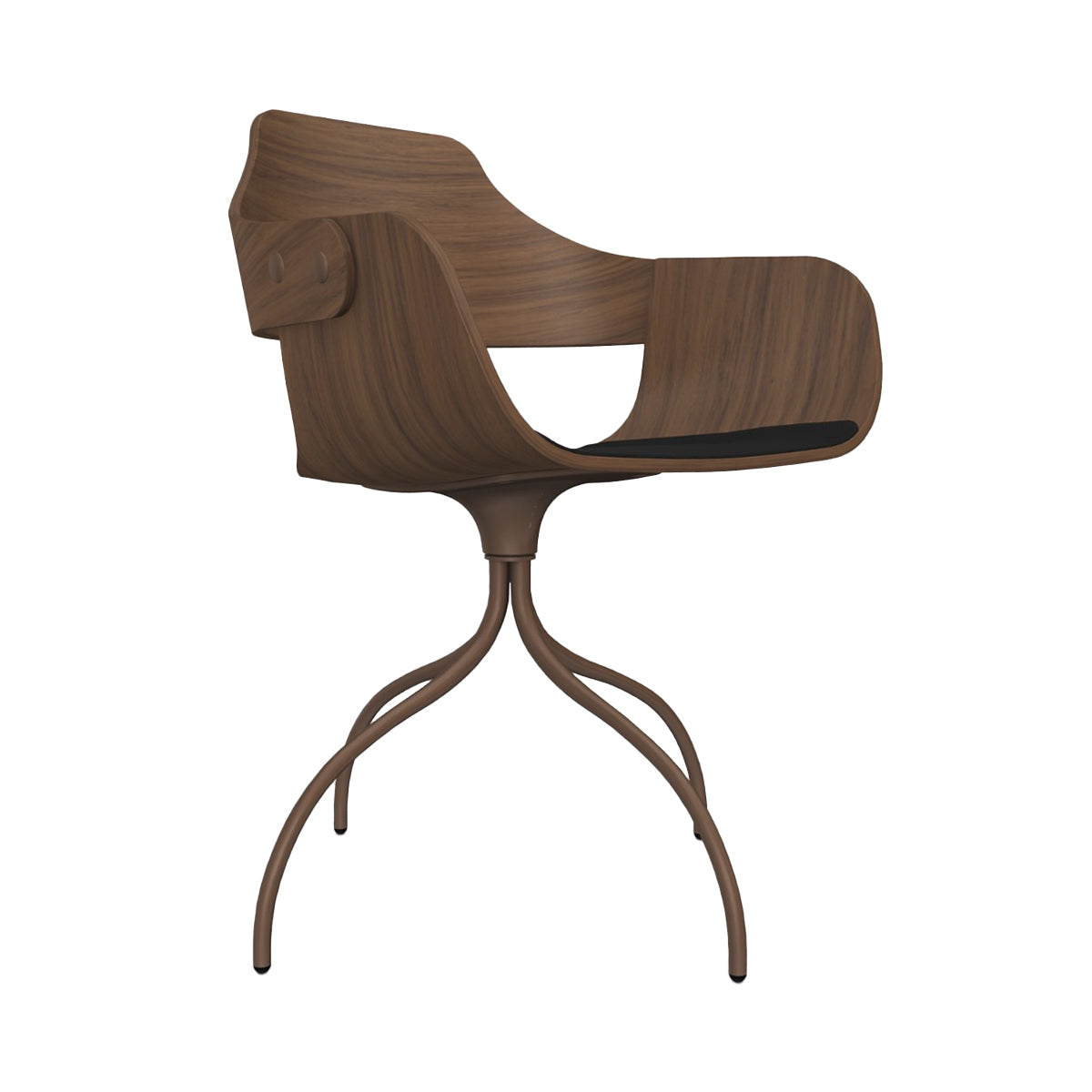 Showtime Chair with Swivel Base: Seat Upholstered + Pale Brown