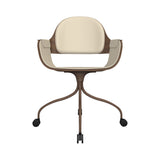 Showtime Nude Chair with Wheel: Interior Seat + Backrest Cushion + Walnut + Pale Brown