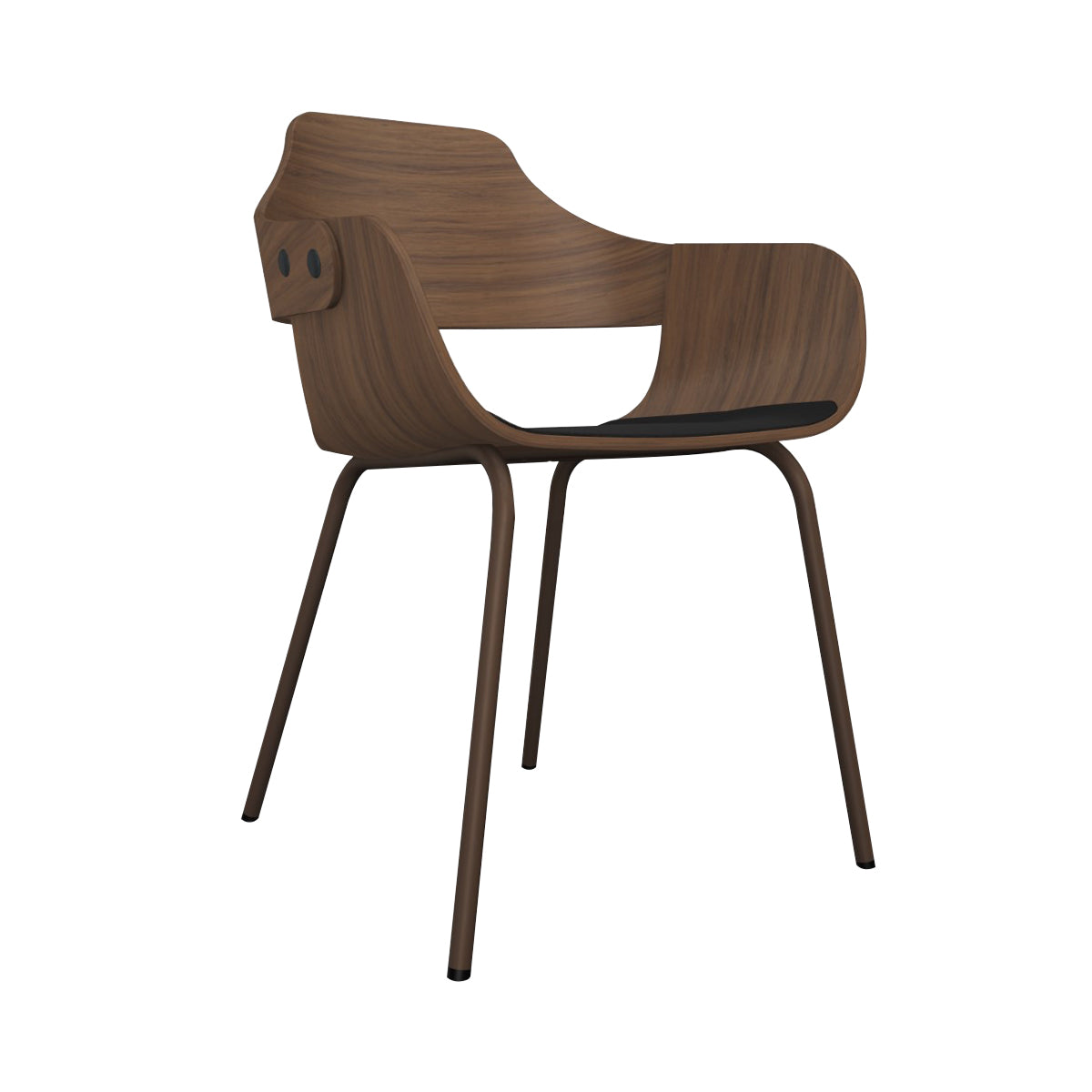 Showtime Chair with Metal Base: Seat Upholstered + Pale Brown