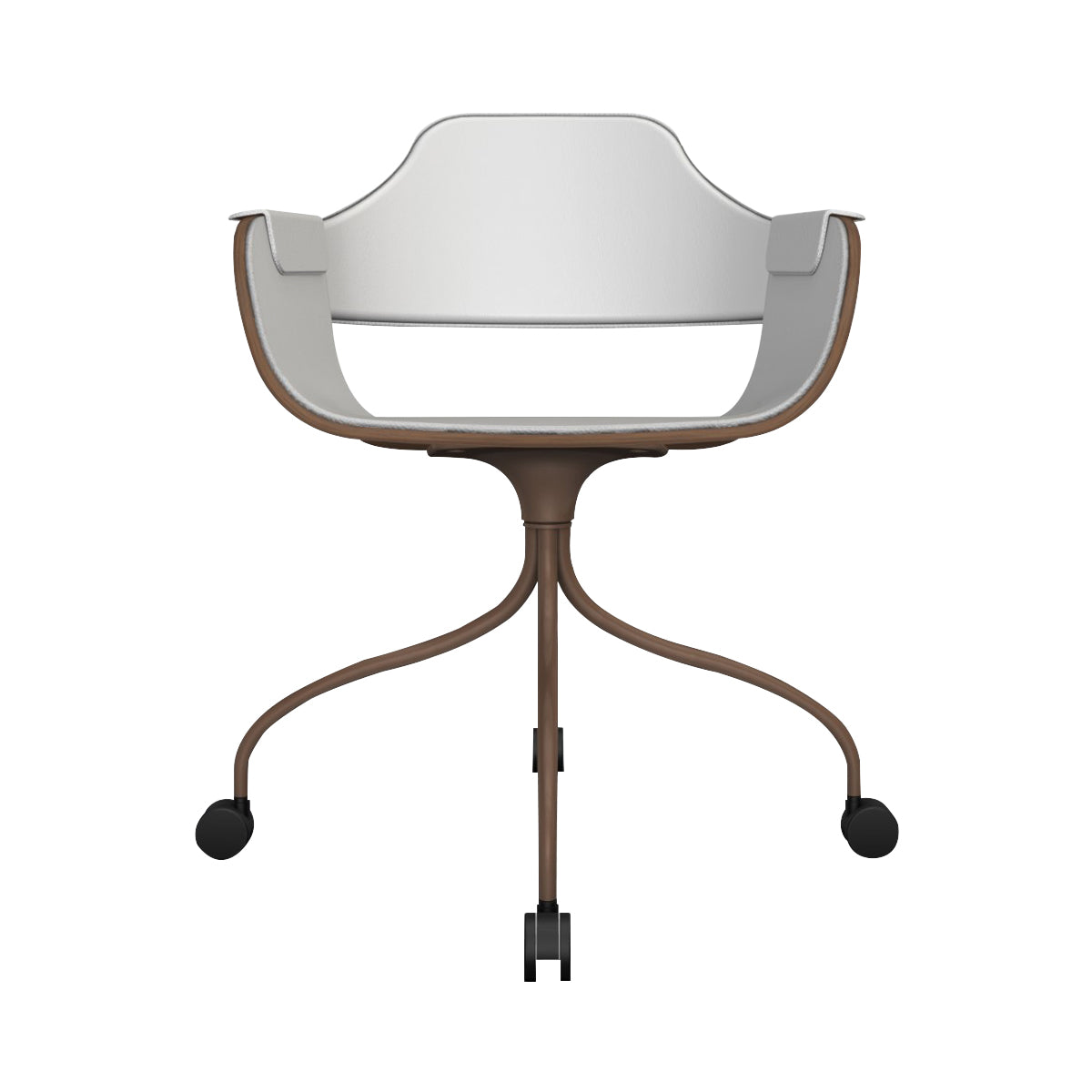 Showtime Chair with Wheel: Full Upholstered + Pale Brown