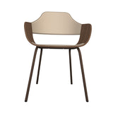 Showtime Chair with Metal Base: Seat + Backrest Upholstered + Pale Brown