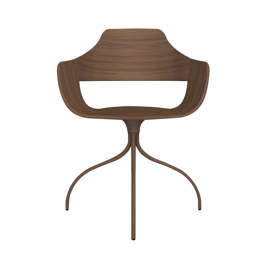 Showtime Chair with Swivel Base: Walnut + Pale Brown