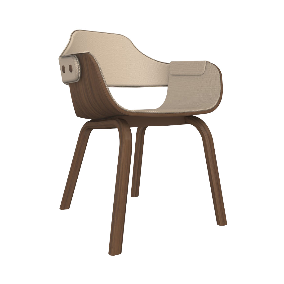 Showtime Chair: Full Upholstered + Walnut Nature Effect