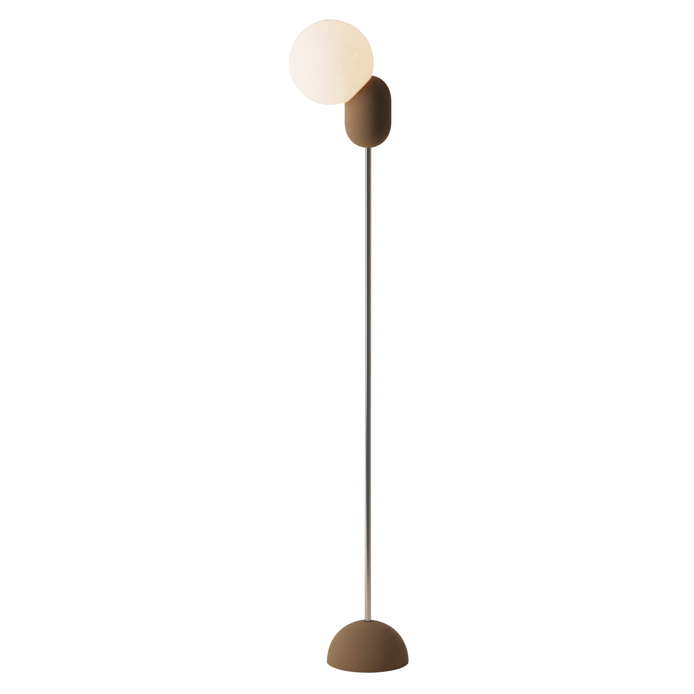 Cantilever Floor Light: Walnut + Chrome