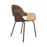 Showtime Nude Chair with Metal Base: Interior Seat + Armrest Upholstered + Walnut + Pale Brown