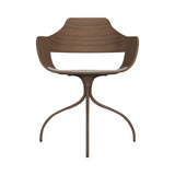 Showtime Chair with Swivel Base: Seat Upholstered +  Pale Brown + Walnut Nature Effect
