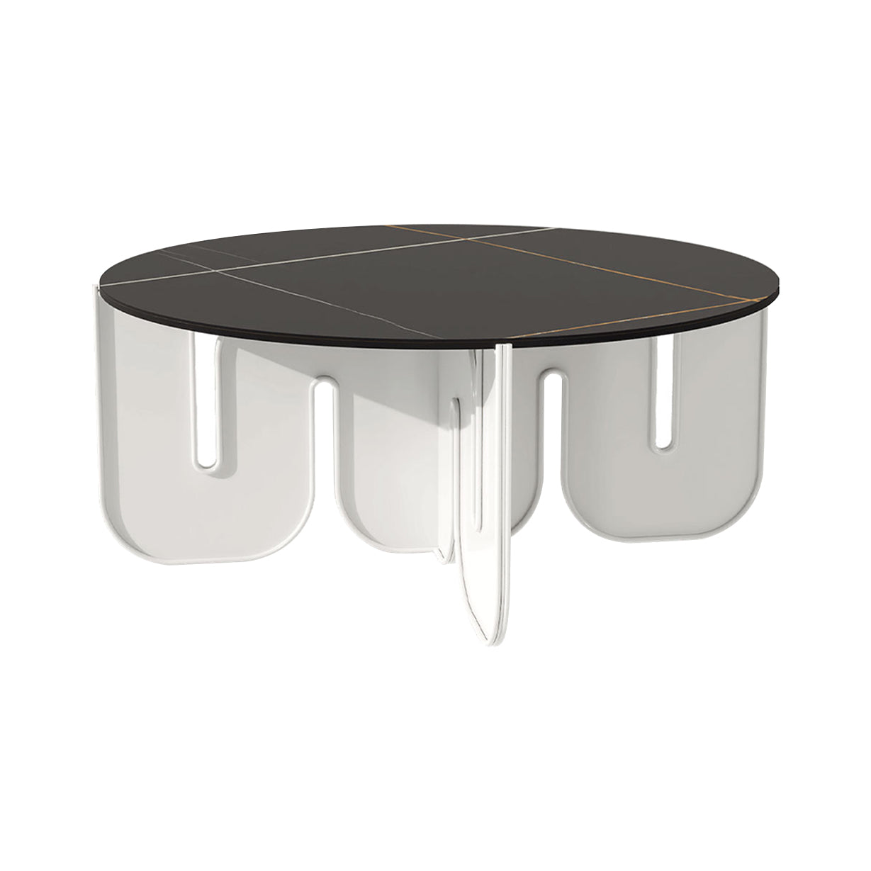 Wave Table: Black Ceramic + White