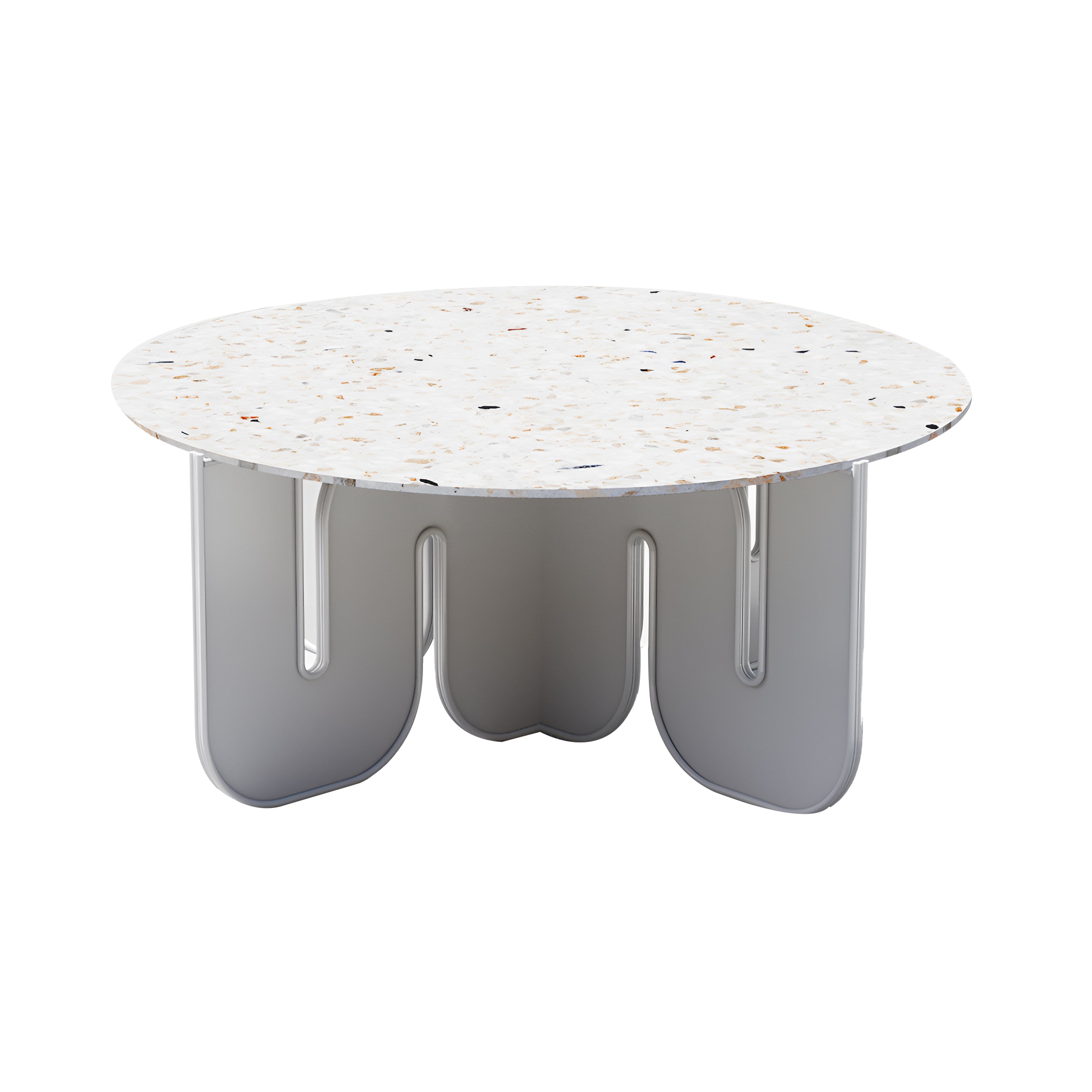 Wave Table Stone Top: White + Terrazzo