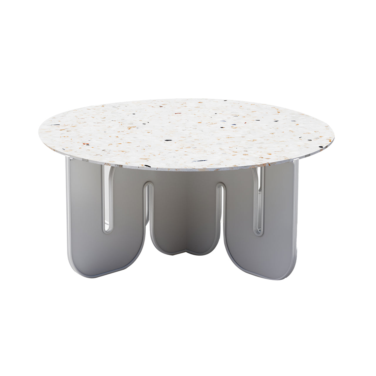 Wave Table Stone Top: White + Terrazzo