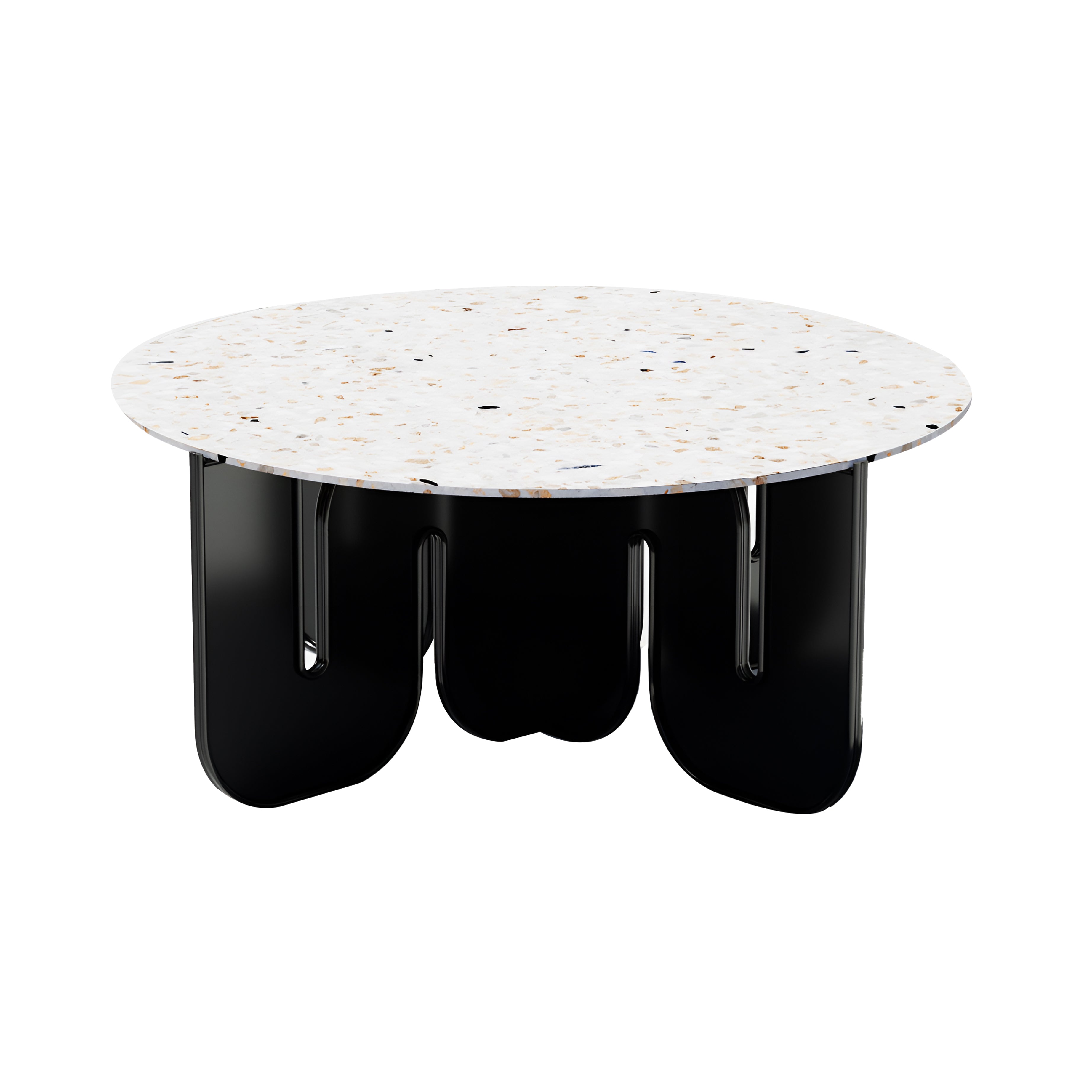 Wave Table Stone Top: Black + Terrazzo