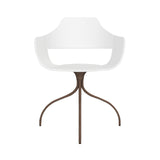Showtime Chair with Swivel Base: Lacquered White + Pale Brown