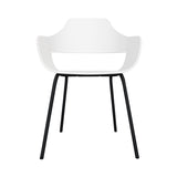 Showtime Chair with Metal Base: Lacquered White + Anthracite Grey
