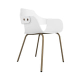 Showtime Chair with Metal Base: Lacquered White + Beige