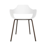 Showtime Chair with Metal Base: Lacquered White  + Pale Brown