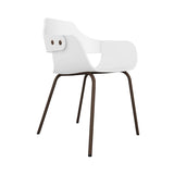 Showtime Chair with Metal Base: Lacquered White + Pale Brown