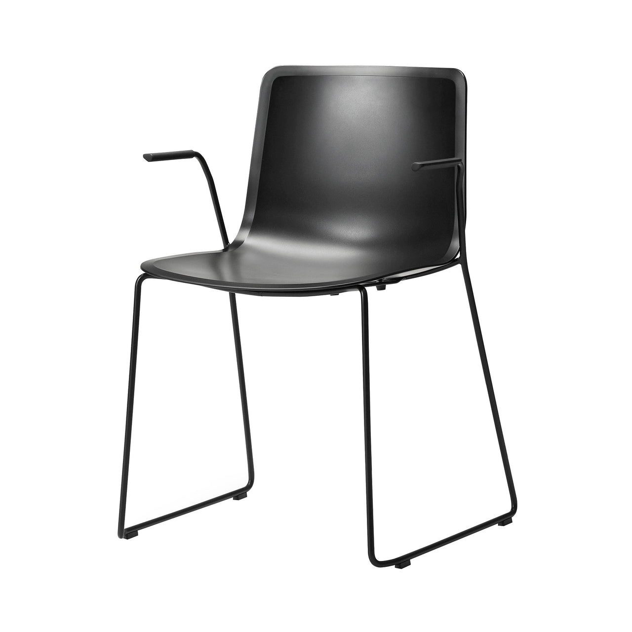 Pato Sledge Armchair: Stacking + Black + Black