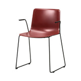 Pato Sledge Armchair: Stacking + Dark Red + Black