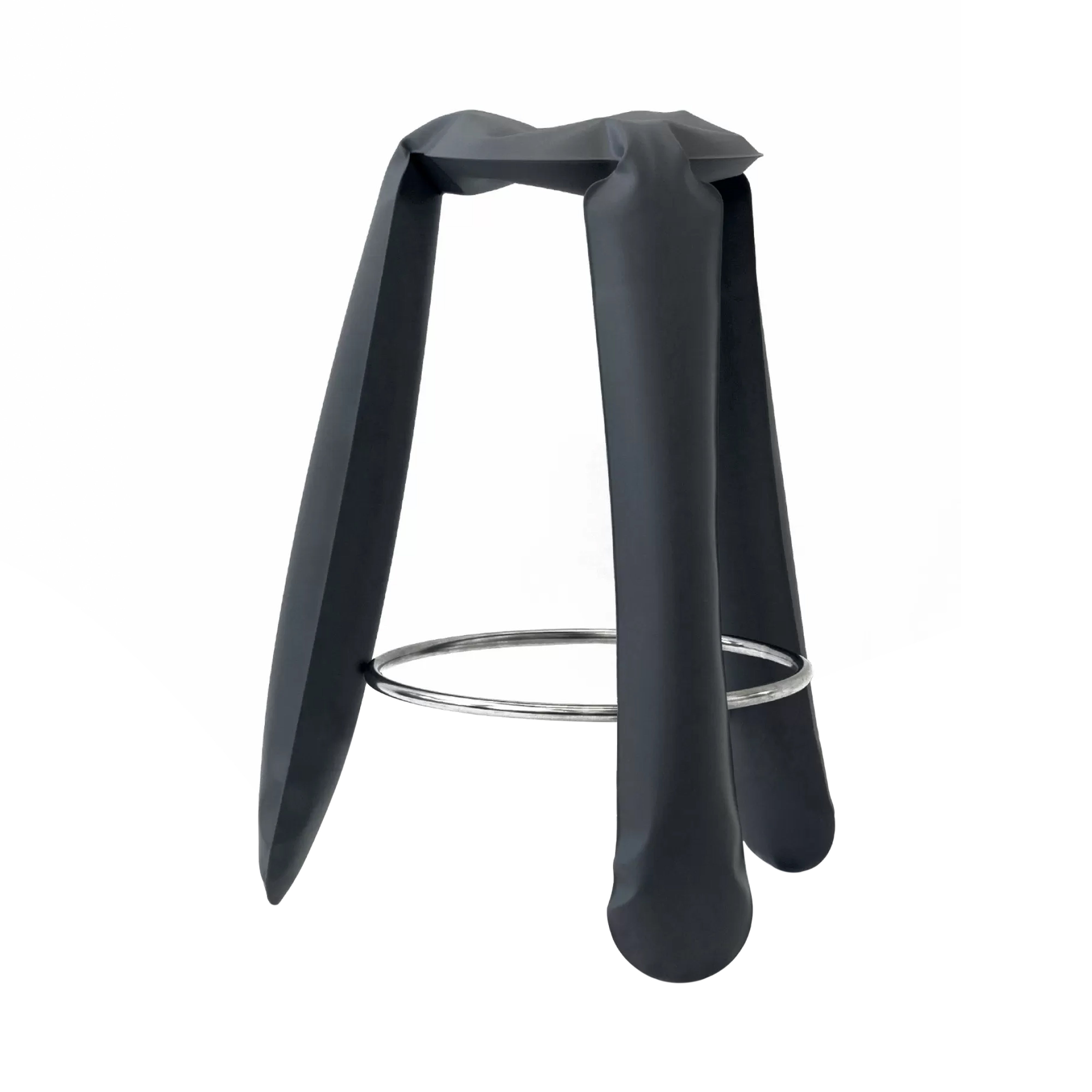 Plopp Bar Stool: Graphite Grey Matt Steel