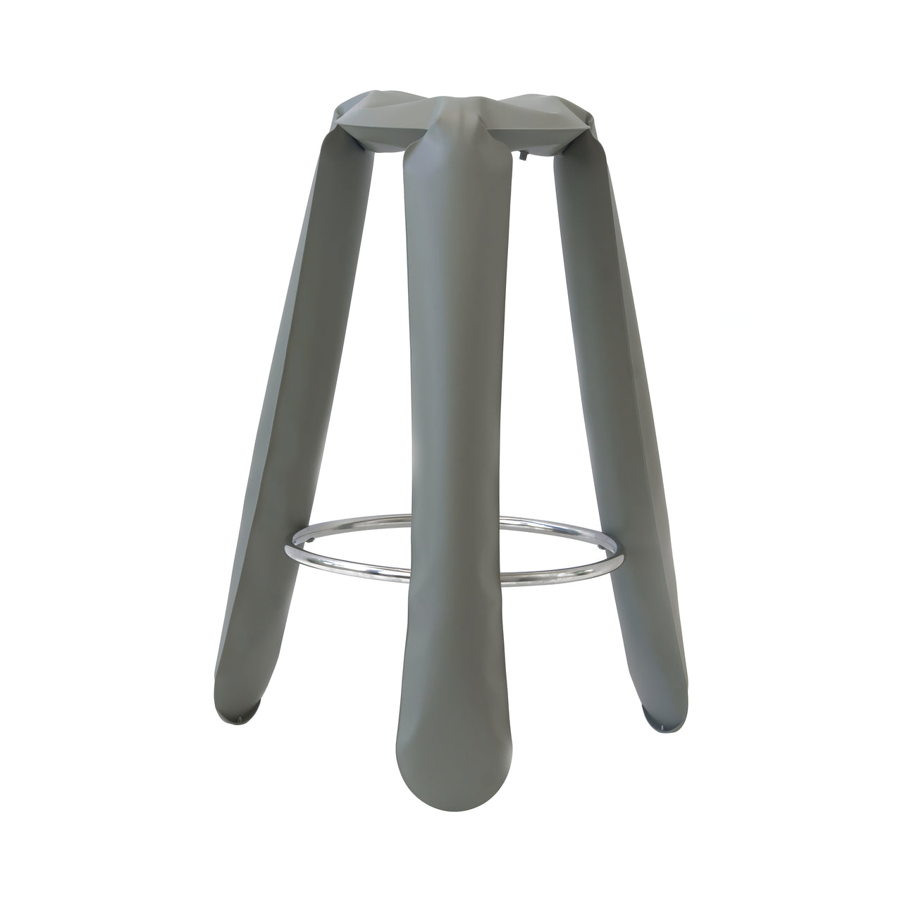 Plopp Bar Stool: Moss Grey Matt Steel
