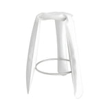 Plopp Bar Stool: White Glossy Steel