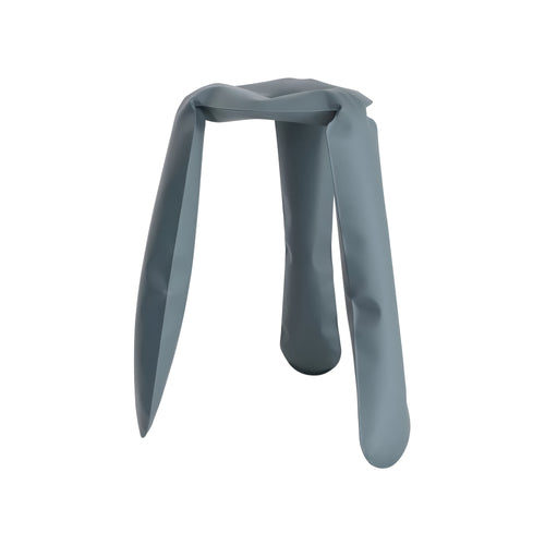 Plopp Kitchen Stool: Blue Grey Matt Steel