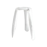 Plopp Kitchen Stool: White Glossy Steel