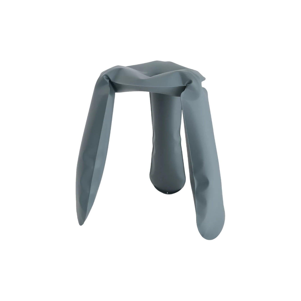 Plopp Standard Stool: Blue Grey Matt Steel