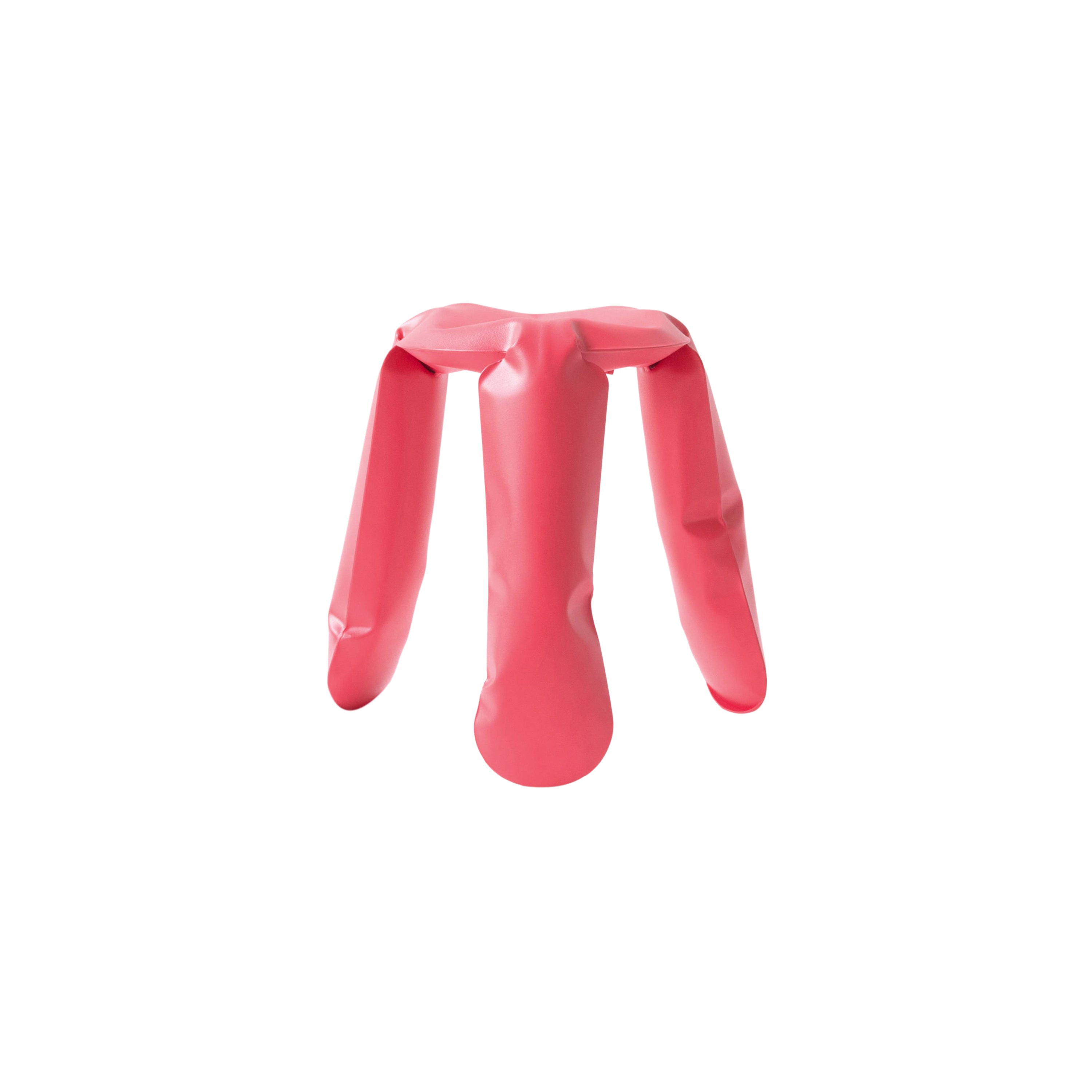 Ploppy Miniature Stool: Strawberry Red Steel