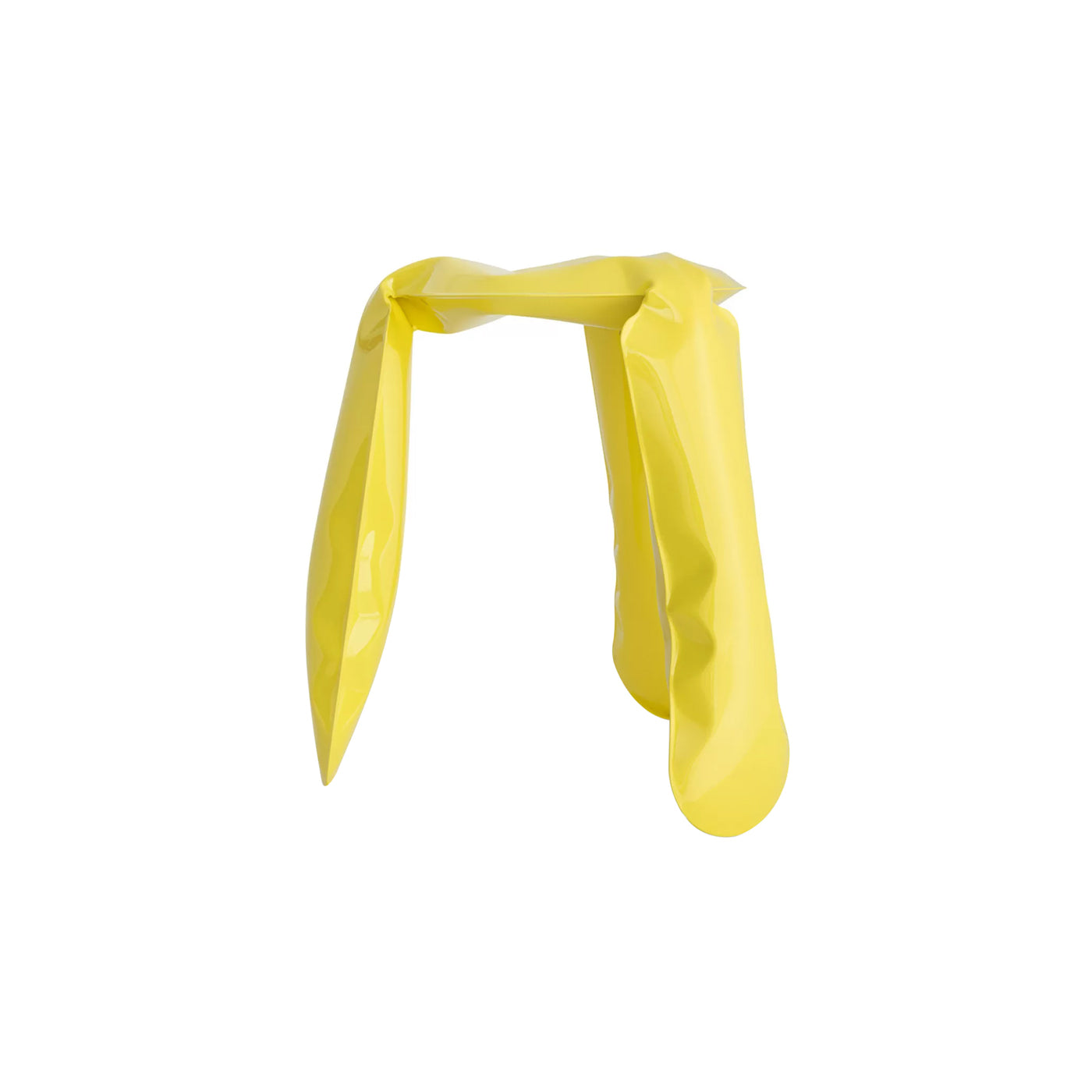 Plopp Mini Stool: Yellow Glossy Steel