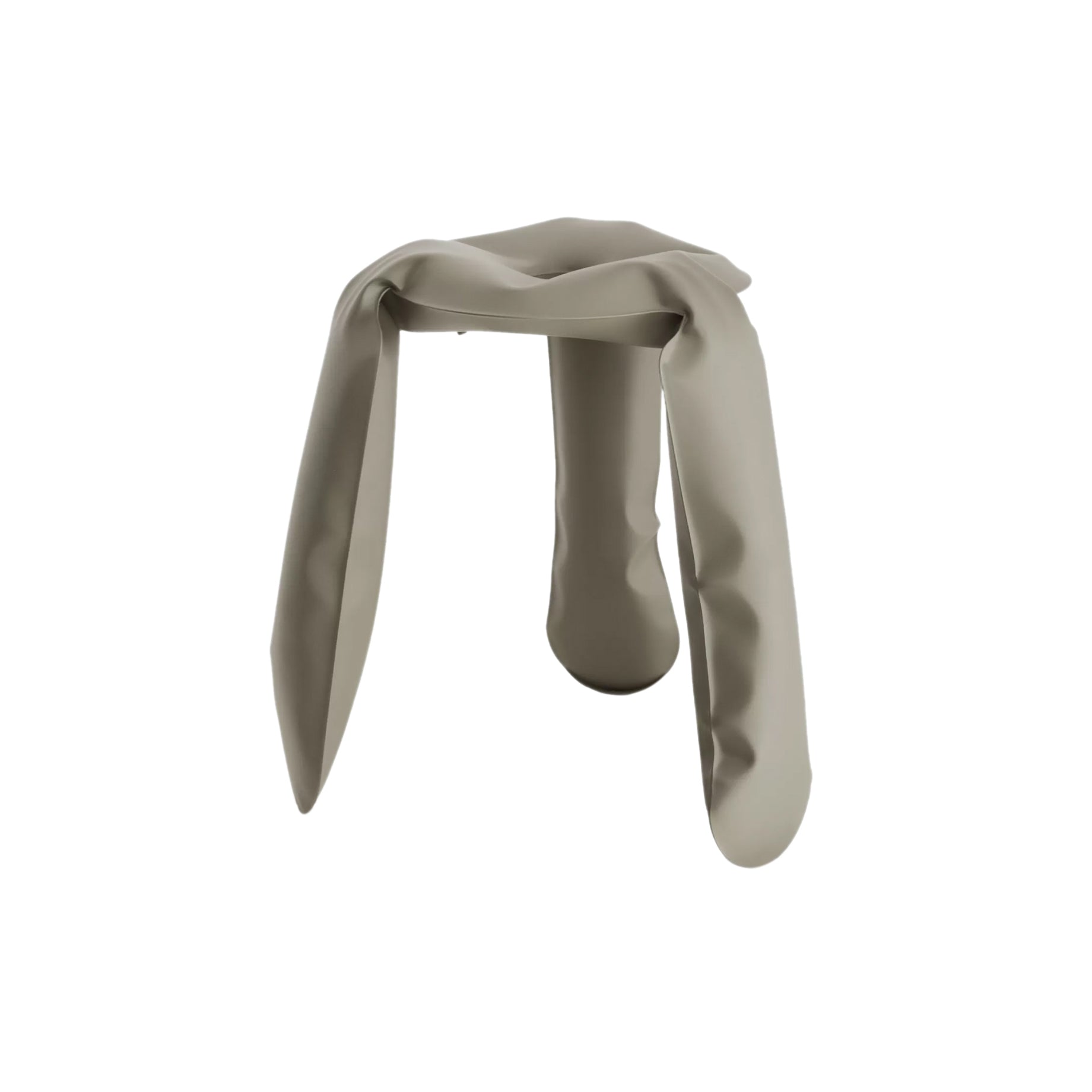 Plopp Standard Stool: Beige Grey Matt Steel