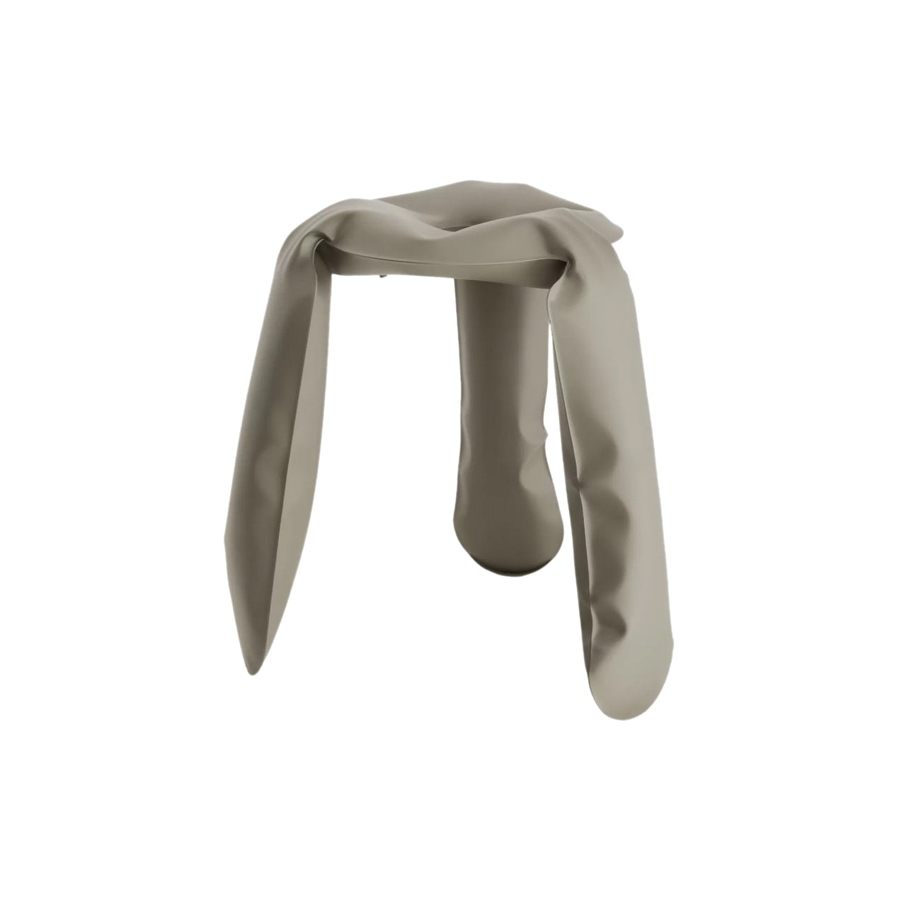 Plopp Standard Stool: Beige Grey Matt Steel
