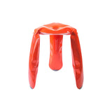 Plopp Standard Stool: Neon Orange Aluminum
