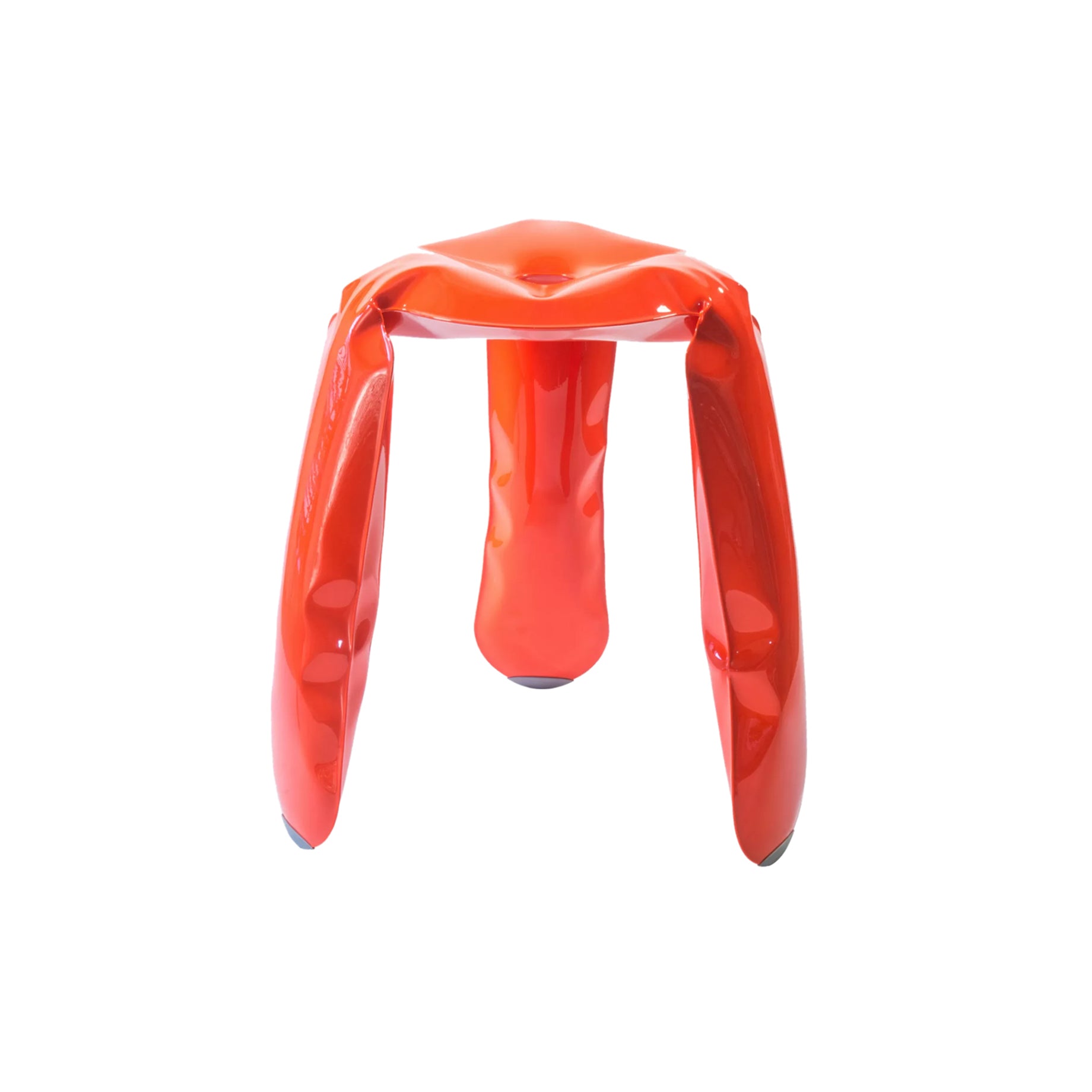 Plopp Standard Stool: Neon Orange Aluminum