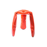 Plopp Standard Stool: Neon Orange Aluminum