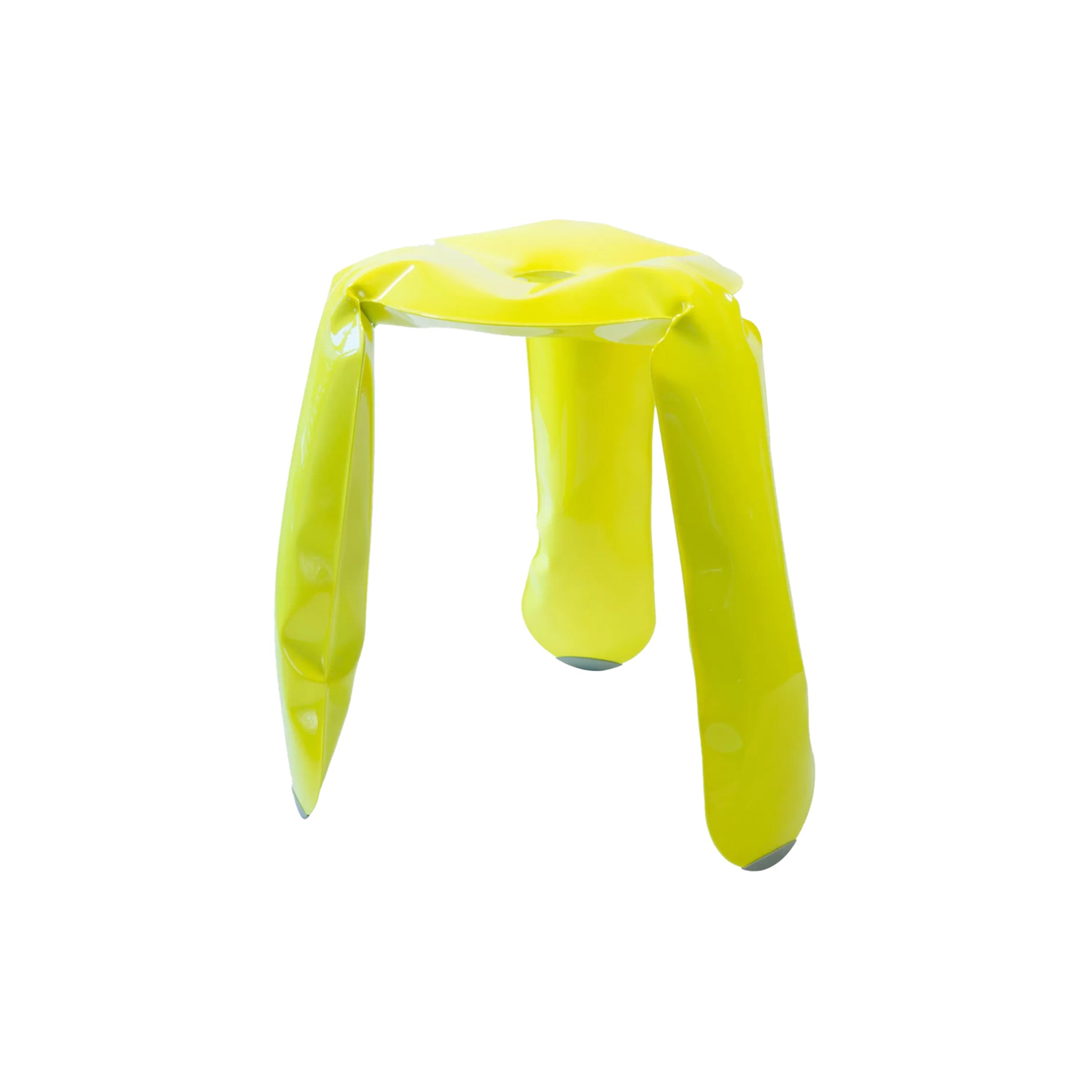 Plopp Standard Stool: Neon Yellow Aluminum