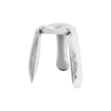 Plopp Standard Stool: White Grey Matt Aluminum