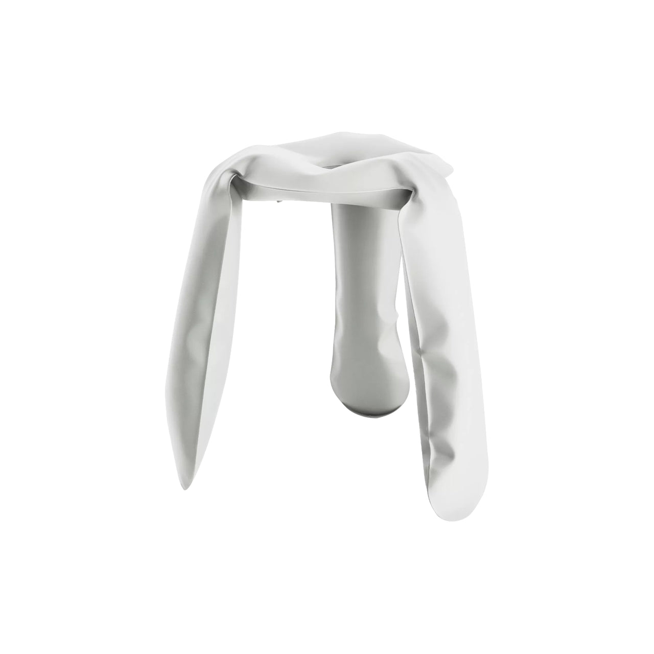 Plopp Standard Stool: White Matt Steel