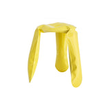 Plopp Standard Stool: Yellow Glossy Steel