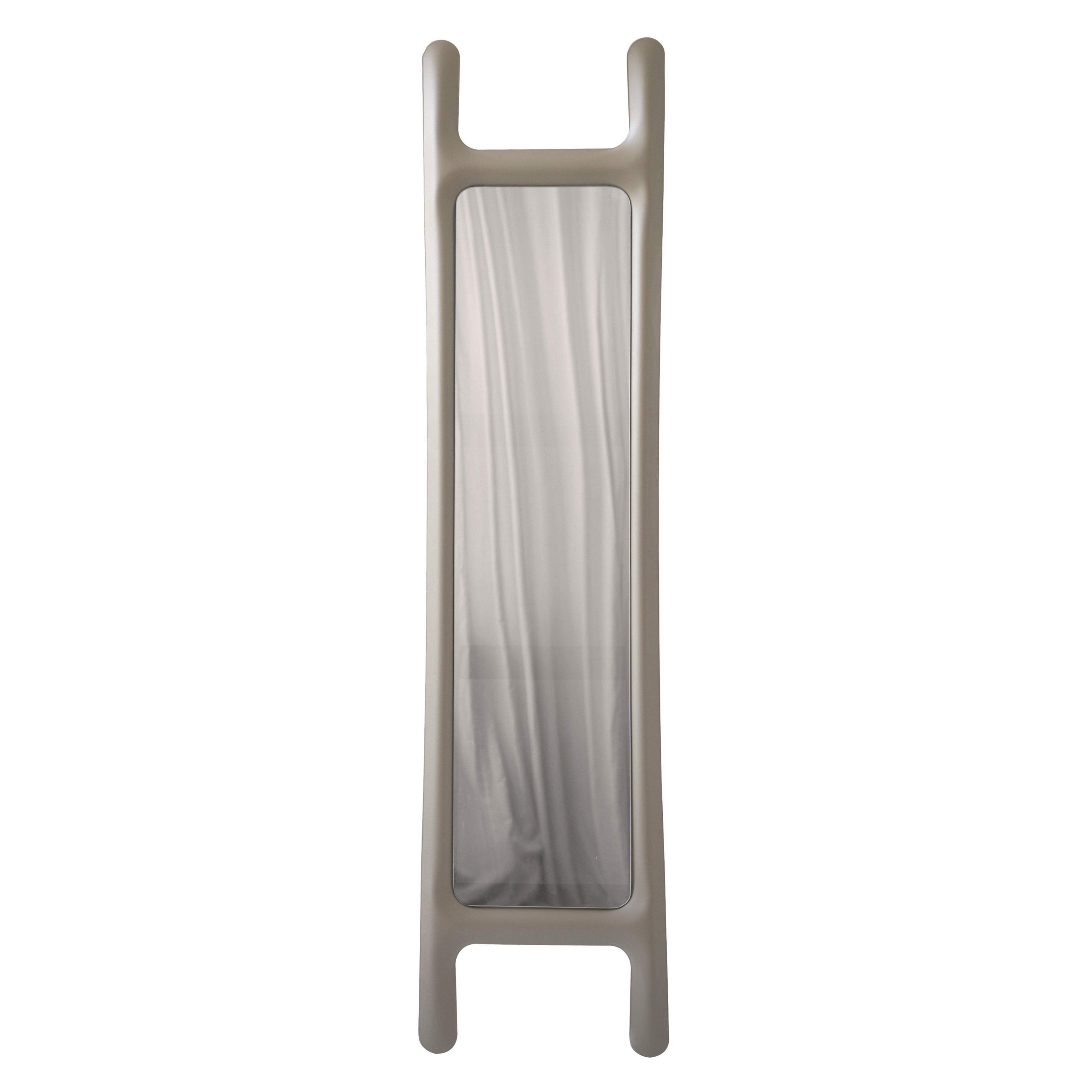 Drab Mirror: Beige Grey Matt Steel