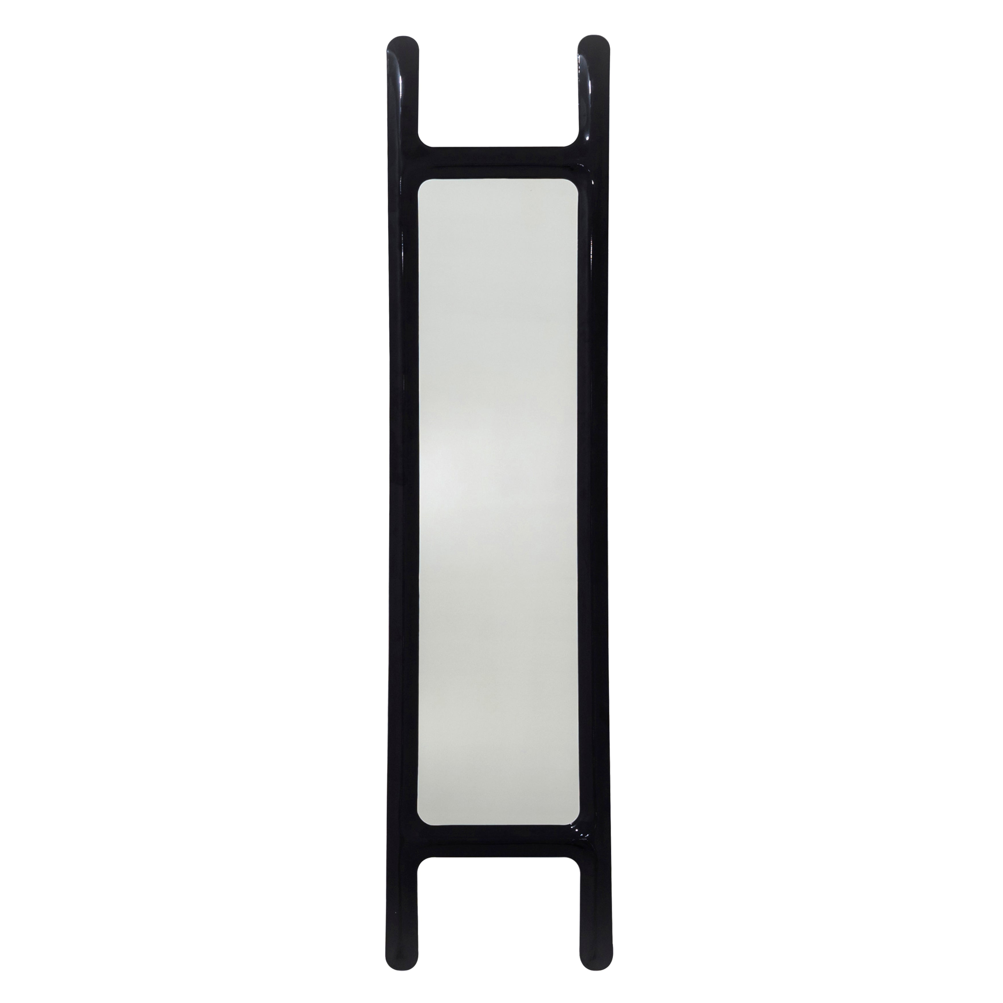 Drab Mirror: Black Glossy Steel