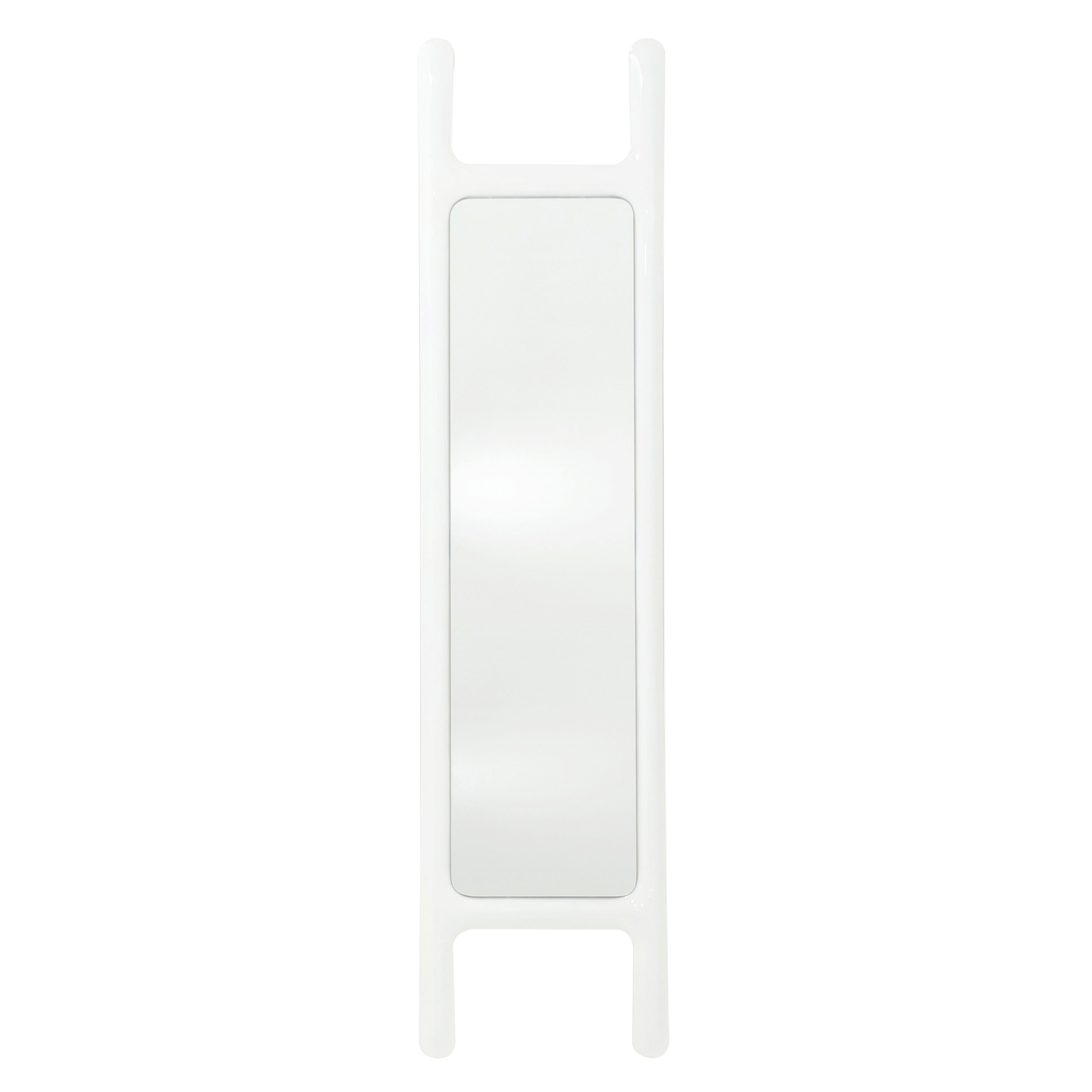 Drab Mirror: White Glossy Steel