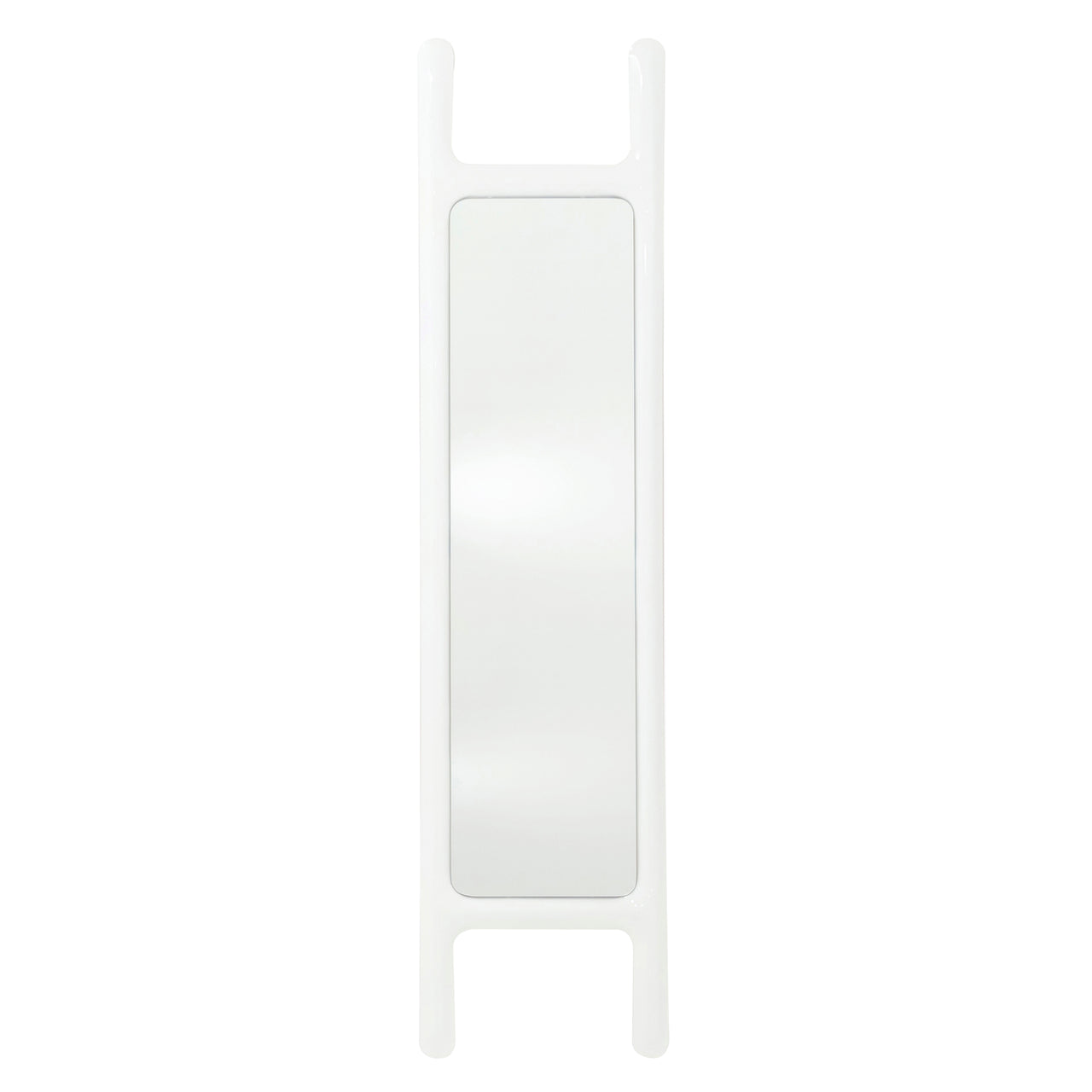 Drab Mirror: White Glossy Steel