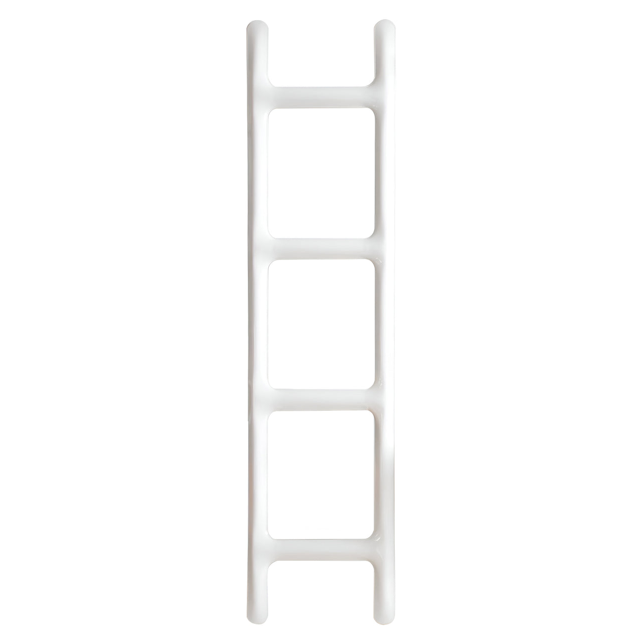 Drab Ladder Hanger: White Glossy Steel